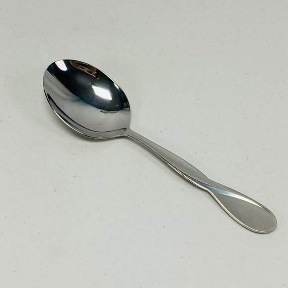 Onedia 6 Piece Serving Set Satin Aquaris Silver Spoon Fork Pie Server - Picture 3 of 12